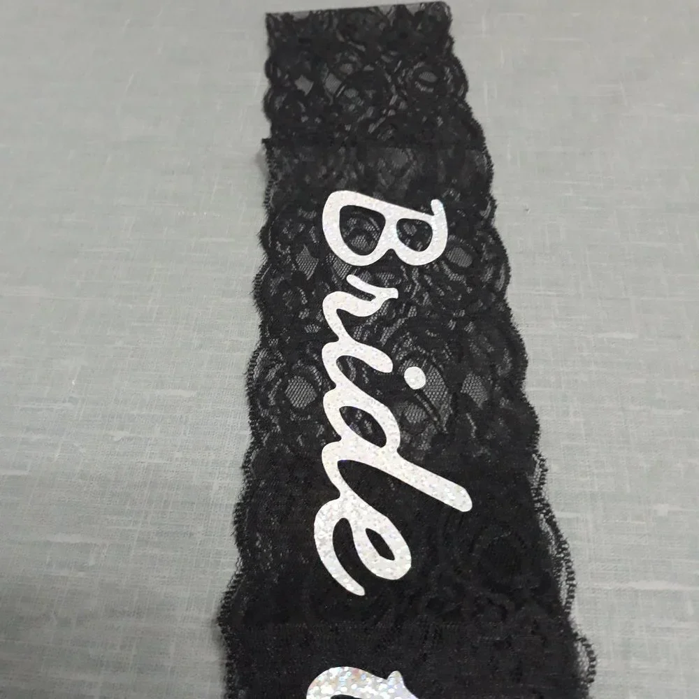 Bride To Be Black Lace Sash